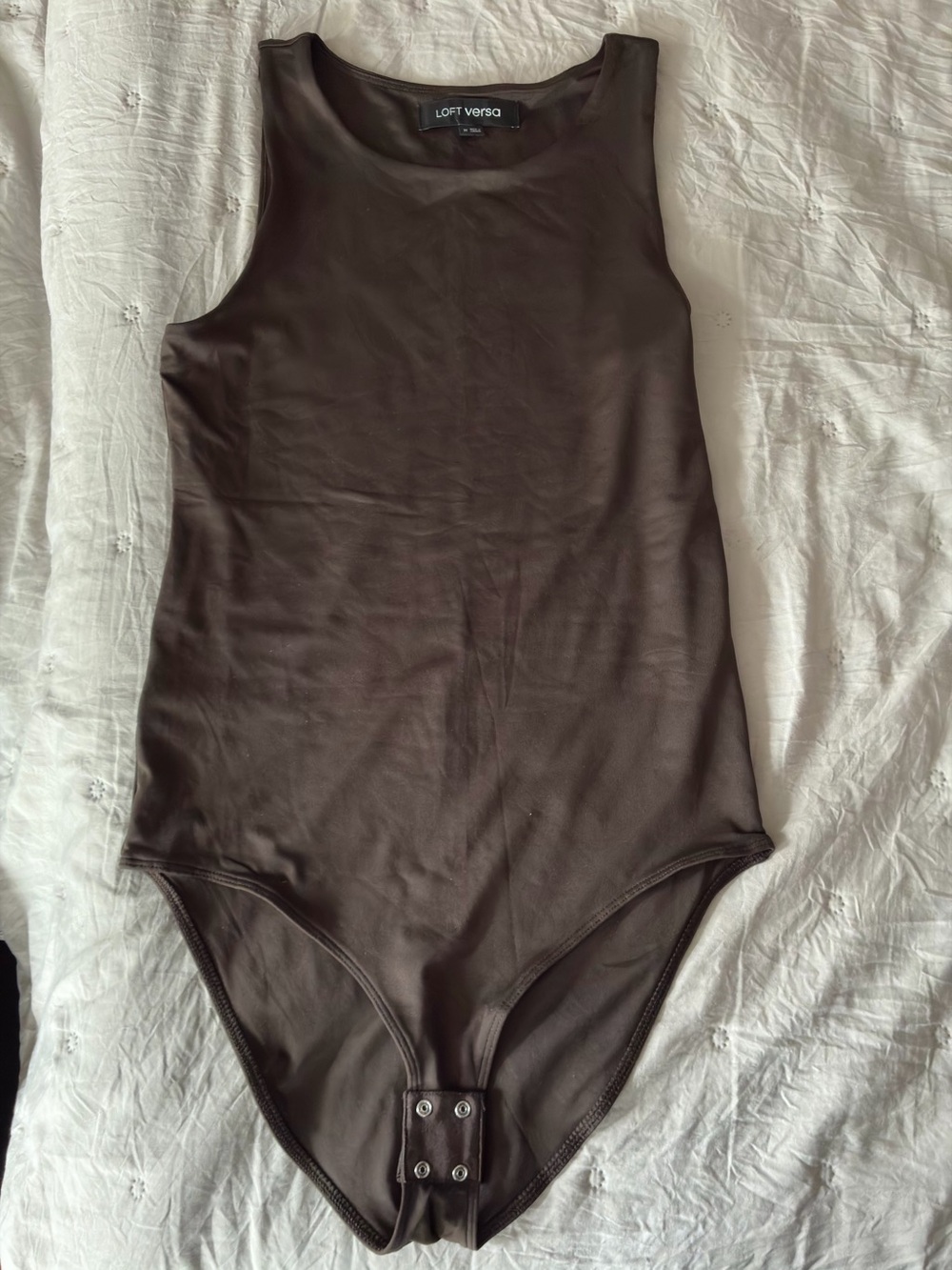 Brown Sleeveless One-Piece Bodysuit